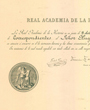 Korrespondierendes Mitglied der »Real Academia de la Historia«, Madrid, Spanien. (55,8 cm x 41,4 cm)