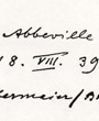 					Verso: Abbeville. 18.VIII. 39 (Obermaier / Breuil). Photo: Virginia Beggs, University-Museum. Philadelphia. P.A.					Verbleib: Archiv der Hugo Obermaier-Gesellschaft, Erlangen.